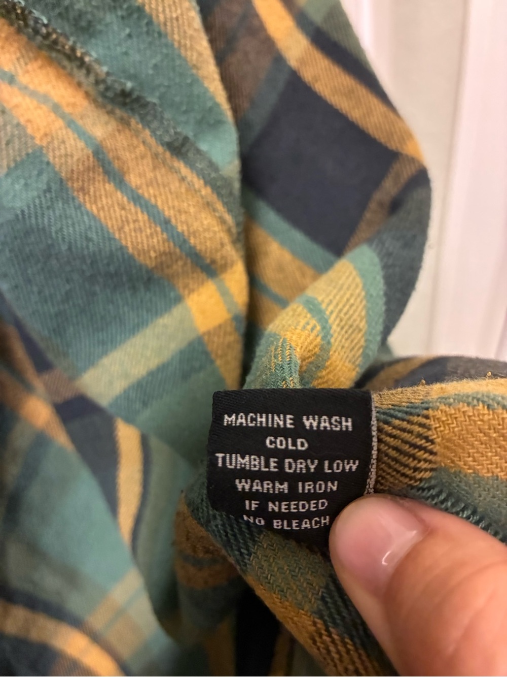 Brixton Green & Mustard Plaid Flannel Shirt Men’s Size Large - Picture 5 of 7